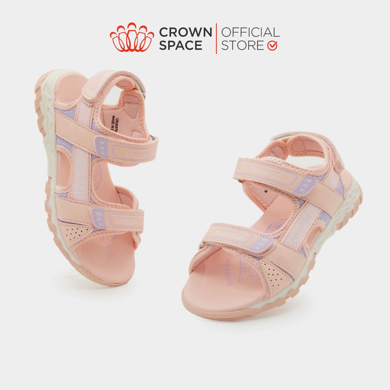  Dép Quai Hậu Sandals Trẻ Em Cao Cấp Chính Hãng Crown Space Dành Cho Bé Gái Đi Chơi Đi Học CRUK579 Size 30 - 36 