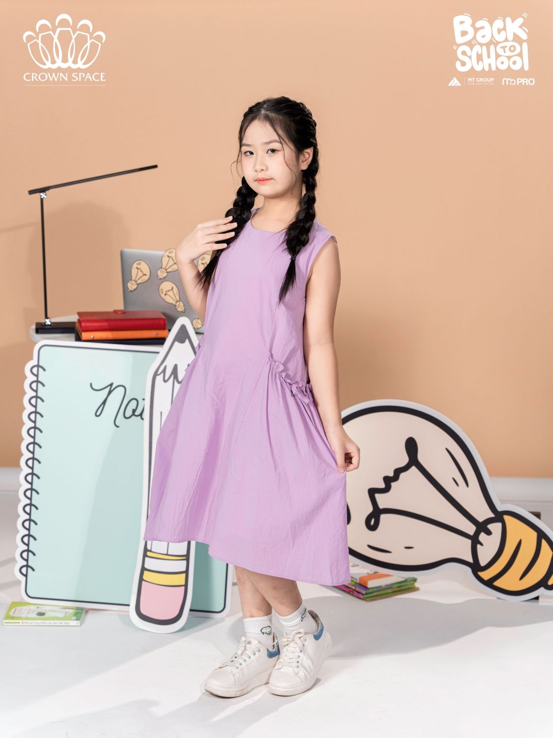 Váy Cotton Bé Gái Thoáng mát Mùa Hè | Crown Space CKGS2840701