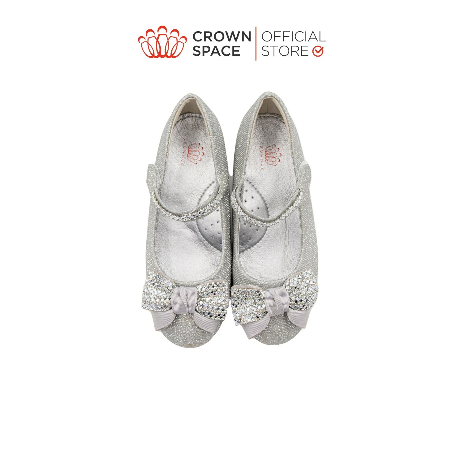  Giày Búp Bê Cao Gót Trẻ Em Cao Cấp Chính Hãng Crown Space Dành Cho Bé Gái Đi Chơi Đi Học CRUK3146 Size 30 - 36 