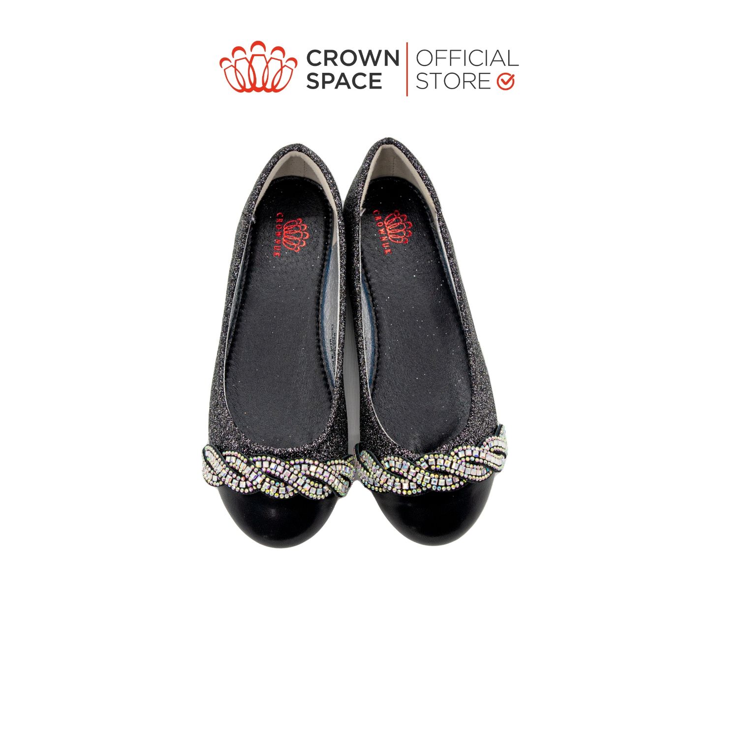  Giày Búp Bê Trẻ Em Cao Cấp Chính Hãng Crown Space Dành Cho Bé Gái Đi Chơi Đi Học CRUK3147 Size 30 - 36 