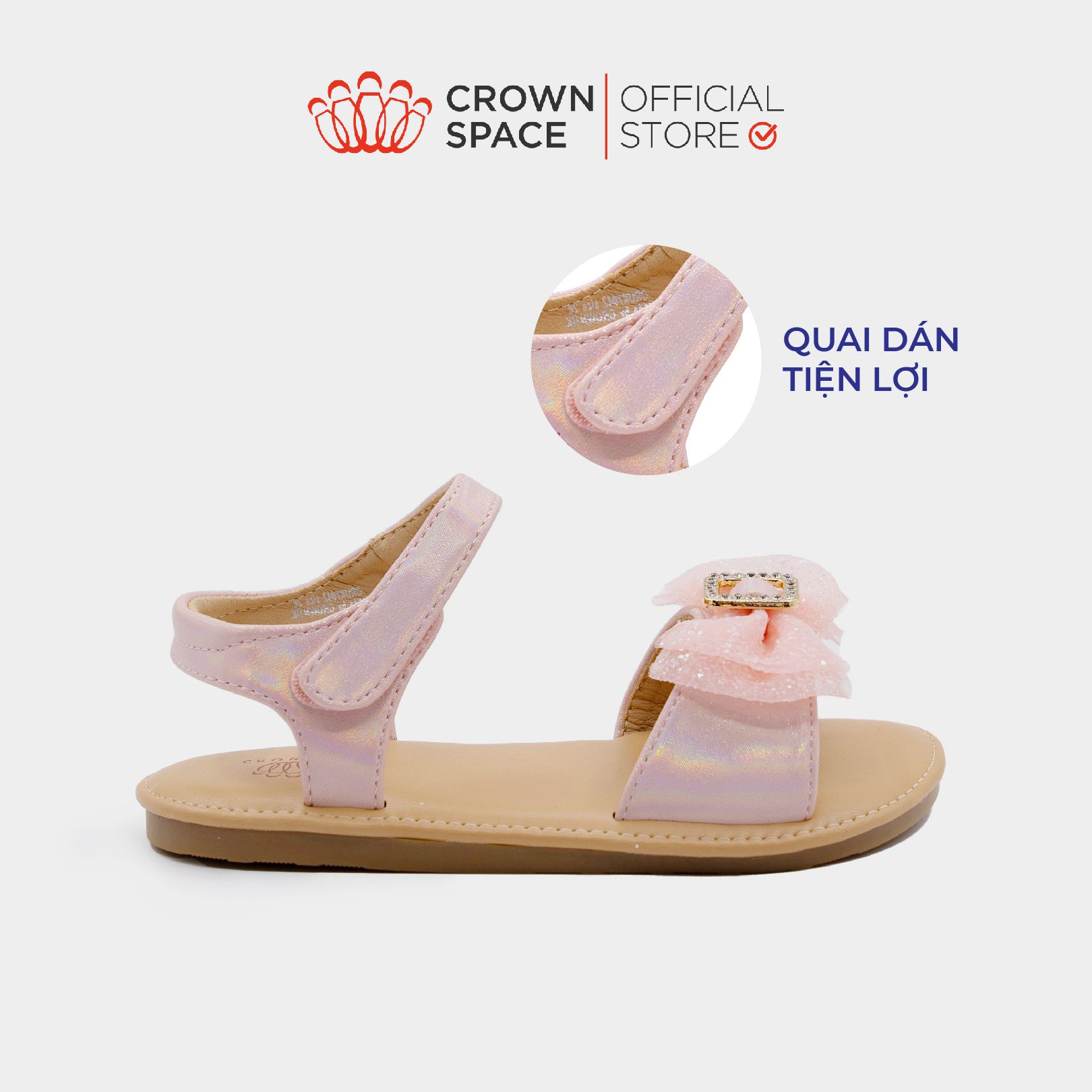 Sandal Quai Hậu Bé Gái Êm Ái, Bảo Vệ, Dễ Thương Cho Bé | Crown Space CRUK7042
