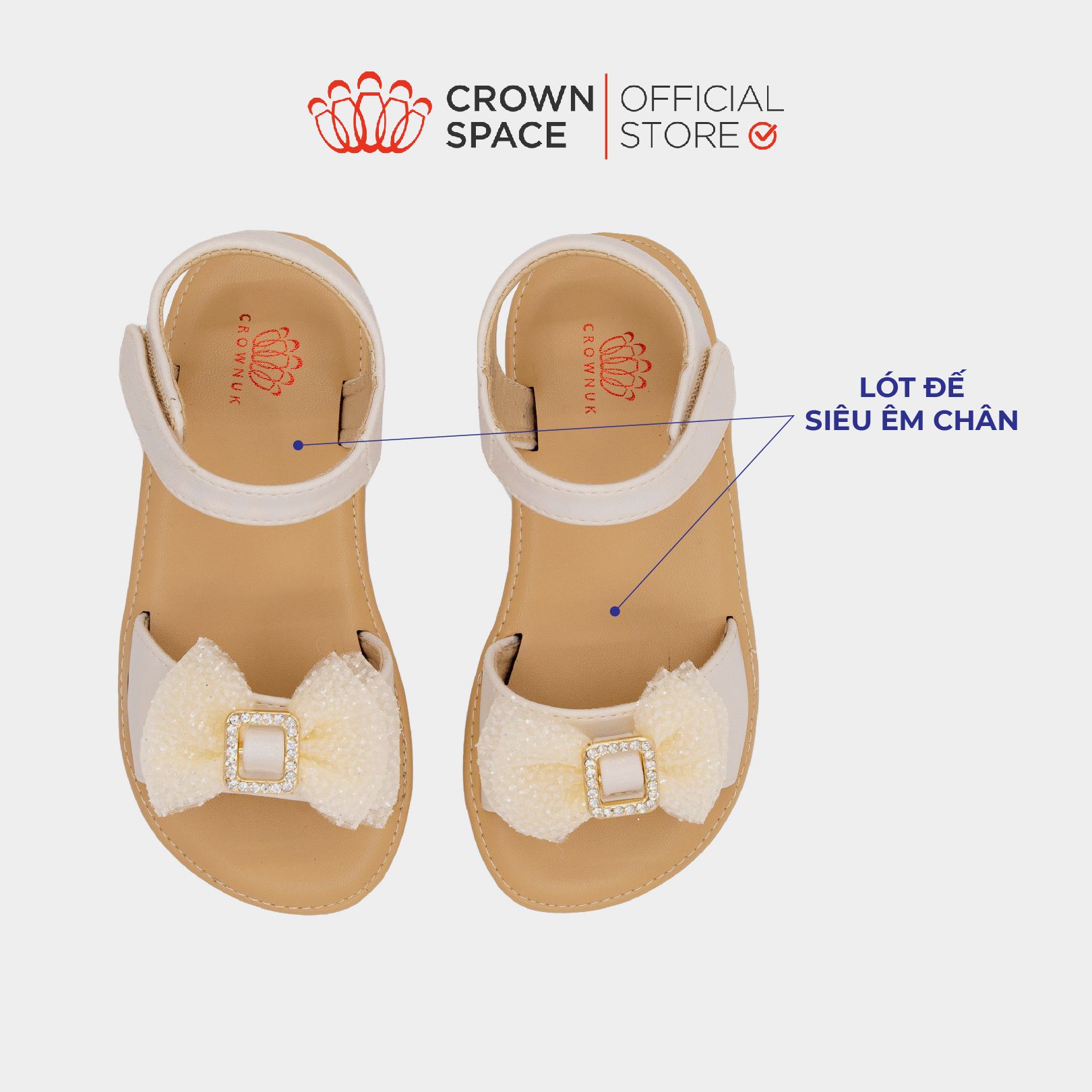 Sandal Quai Hậu Bé Gái Êm Ái, Bảo Vệ, Dễ Thương Cho Bé | Crown Space CRUK7042