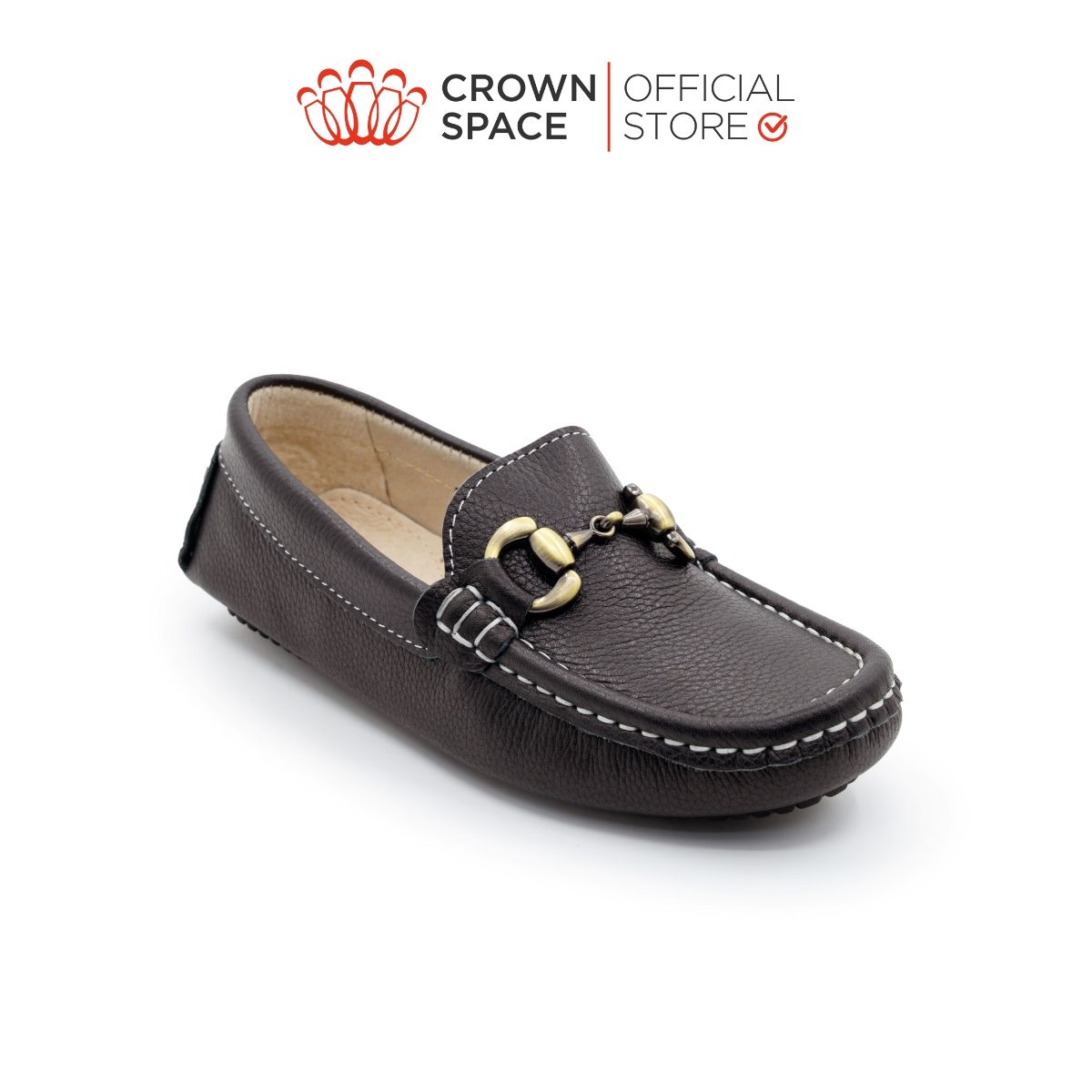  Giày Moccasin Trẻ Em Cao Cấp Chính Hãng Crown Space Dành Cho Bé Trai CRUK452 Size 26-36 