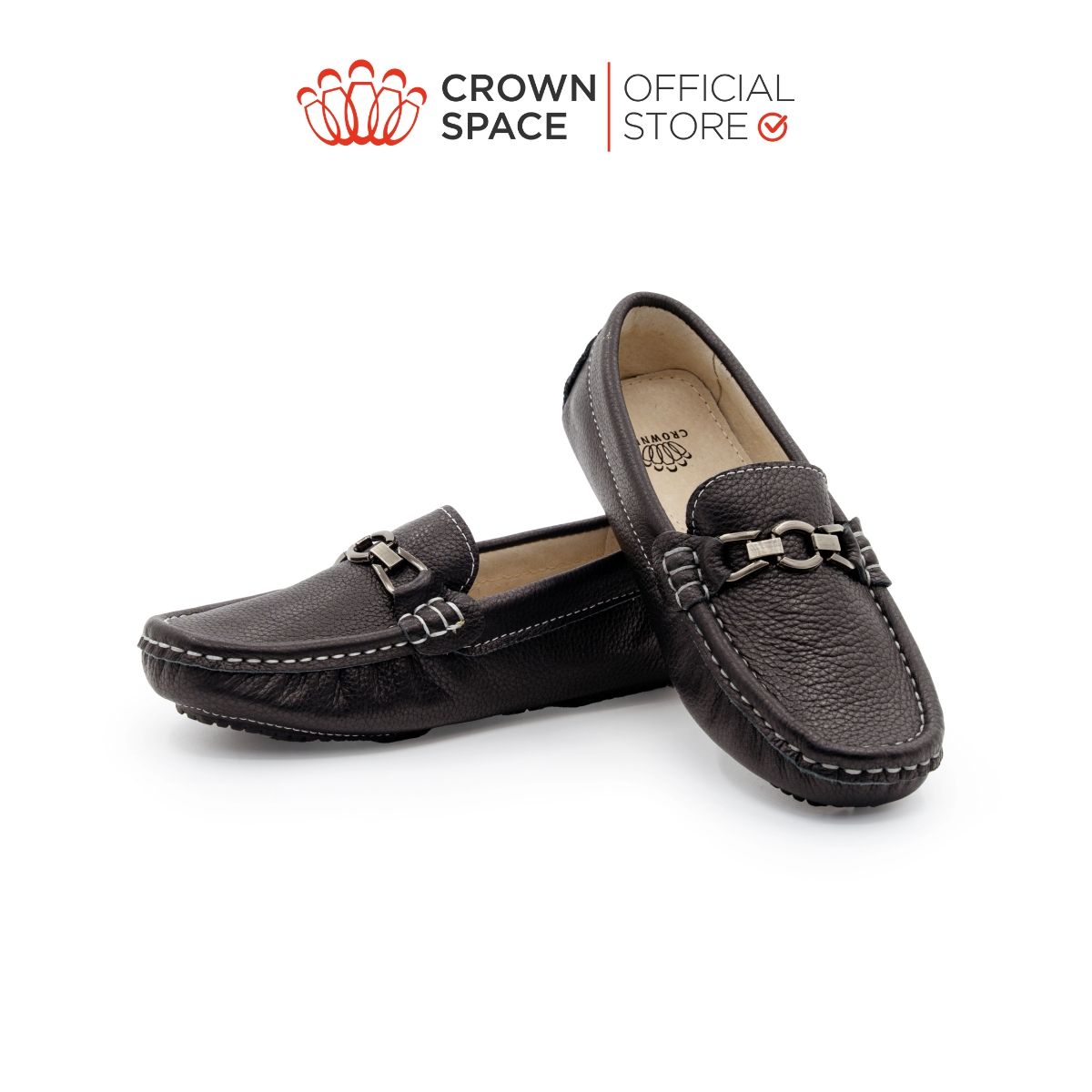  Giày Moccasin Trẻ Em Cao Cấp Chính Hãng Crown Space Dành Cho Bé Trai CRUK451 Size 26-36 