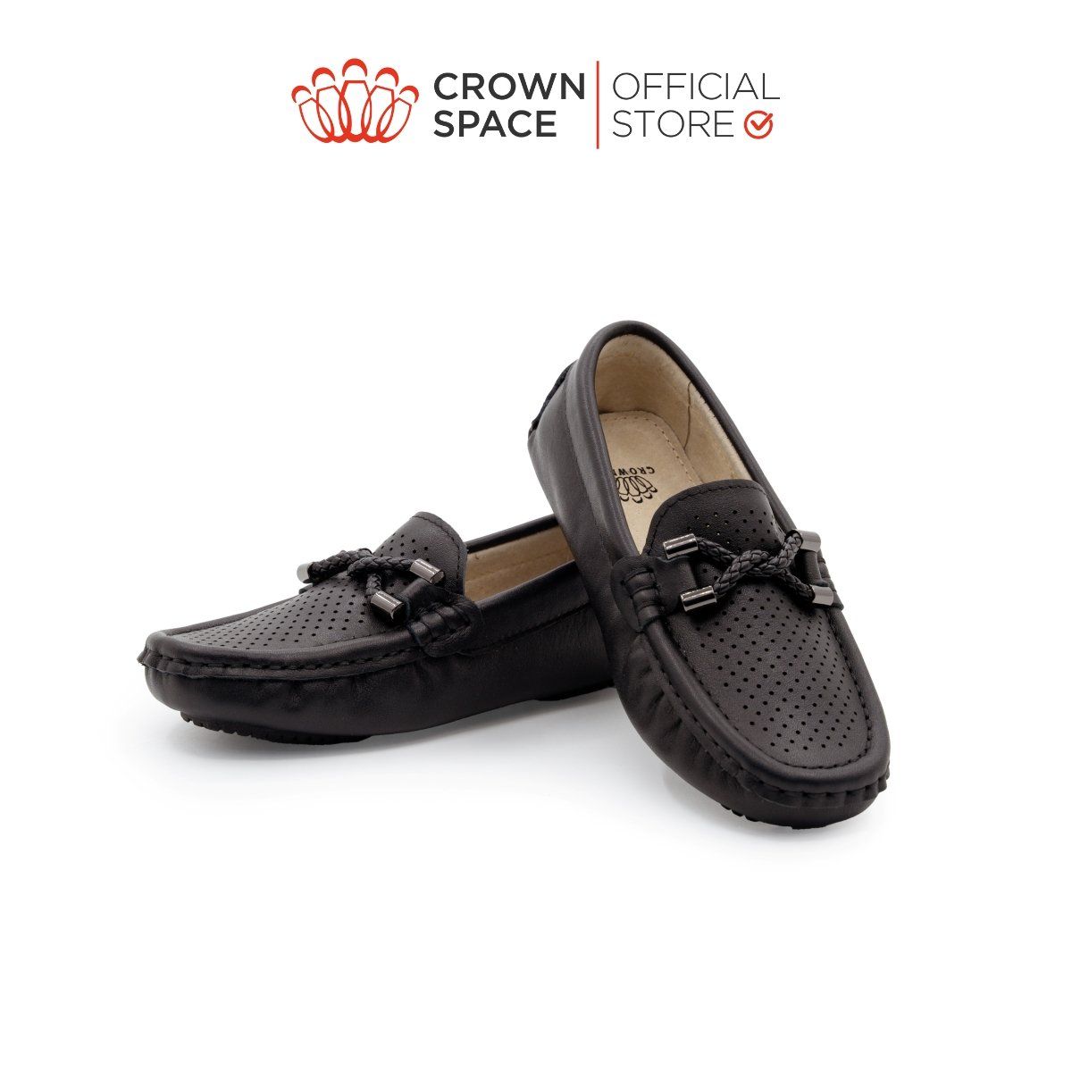  Giày Moccasin Trẻ Em Cao Cấp Chính Hãng Crown Space Dành Cho Bé Trai CRUK453 Size 26-36 