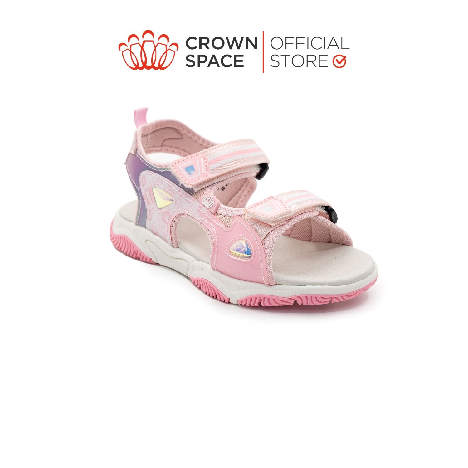  Dép Quai Hậu Sandals Trẻ Em Cao Cấp Chính Hãng Crown Space Dành Cho Bé Gái Đi Chơi Đi Học CRUK565 Size 27 - 36 