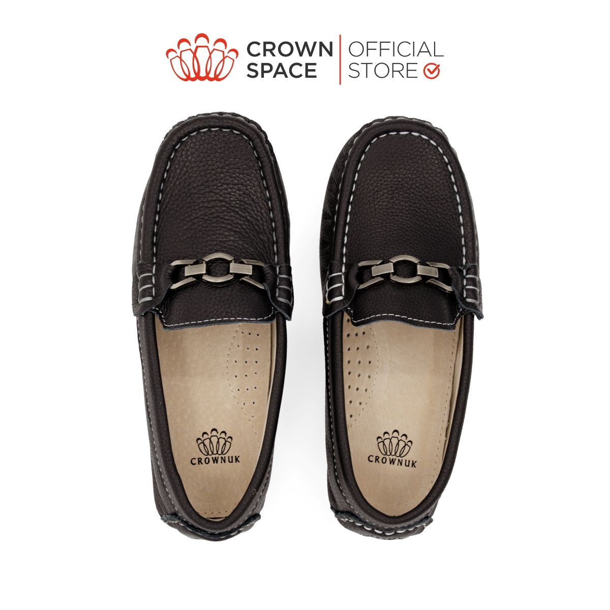  Giày Moccasin Trẻ Em Cao Cấp Chính Hãng Crown Space Dành Cho Bé Trai CRUK451 Size 26-36 