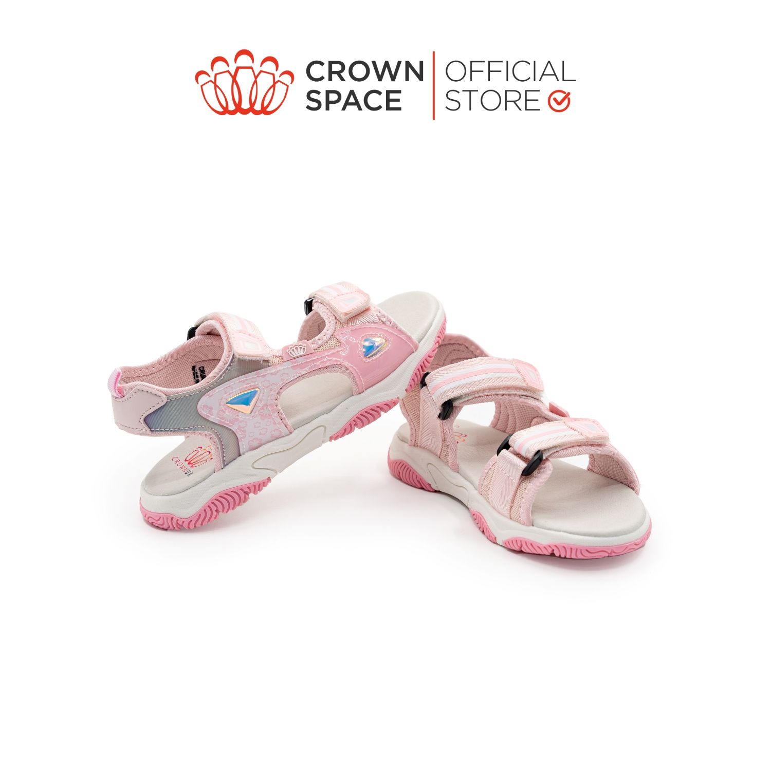  Dép Quai Hậu Sandals Trẻ Em Cao Cấp Chính Hãng Crown Space Dành Cho Bé Gái Đi Chơi Đi Học CRUK565 Size 27 - 36 