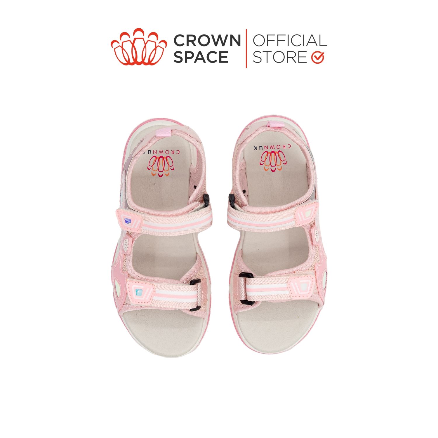  Dép Quai Hậu Sandals Trẻ Em Cao Cấp Chính Hãng Crown Space Dành Cho Bé Gái Đi Chơi Đi Học CRUK565 Size 27 - 36 