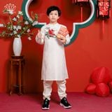  Áo Dài Gấm Dành Cho Bé Trai Crown Kids Cao Cấp CKBL9933106 Size 10-50Kg 