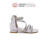  Dép Quai Hậu Sandals Có Gót Trẻ Em Cao Cấp Chính Hãng Crown Space Dành Cho Bé Gái Đi Chơi Đi Học CRUK7041 Size 31 - 36 