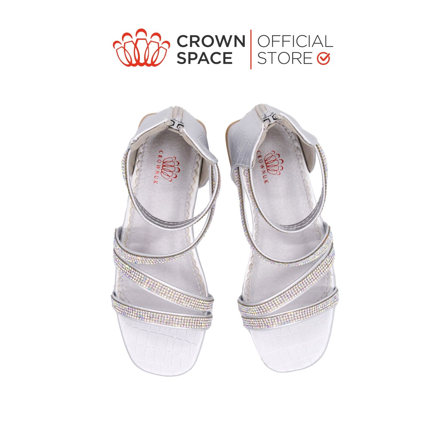  Dép Quai Hậu Sandals Có Gót Trẻ Em Cao Cấp Chính Hãng Crown Space Dành Cho Bé Gái Đi Chơi Đi Học CRUK7041 Size 31 - 36 