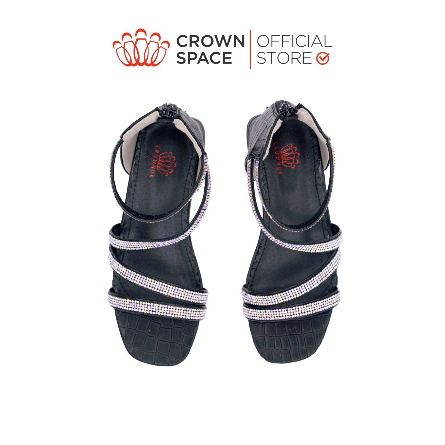  Dép Quai Hậu Sandals Có Gót Trẻ Em Cao Cấp Chính Hãng Crown Space Dành Cho Bé Gái Đi Chơi Đi Học CRUK7041 Size 31 - 36 