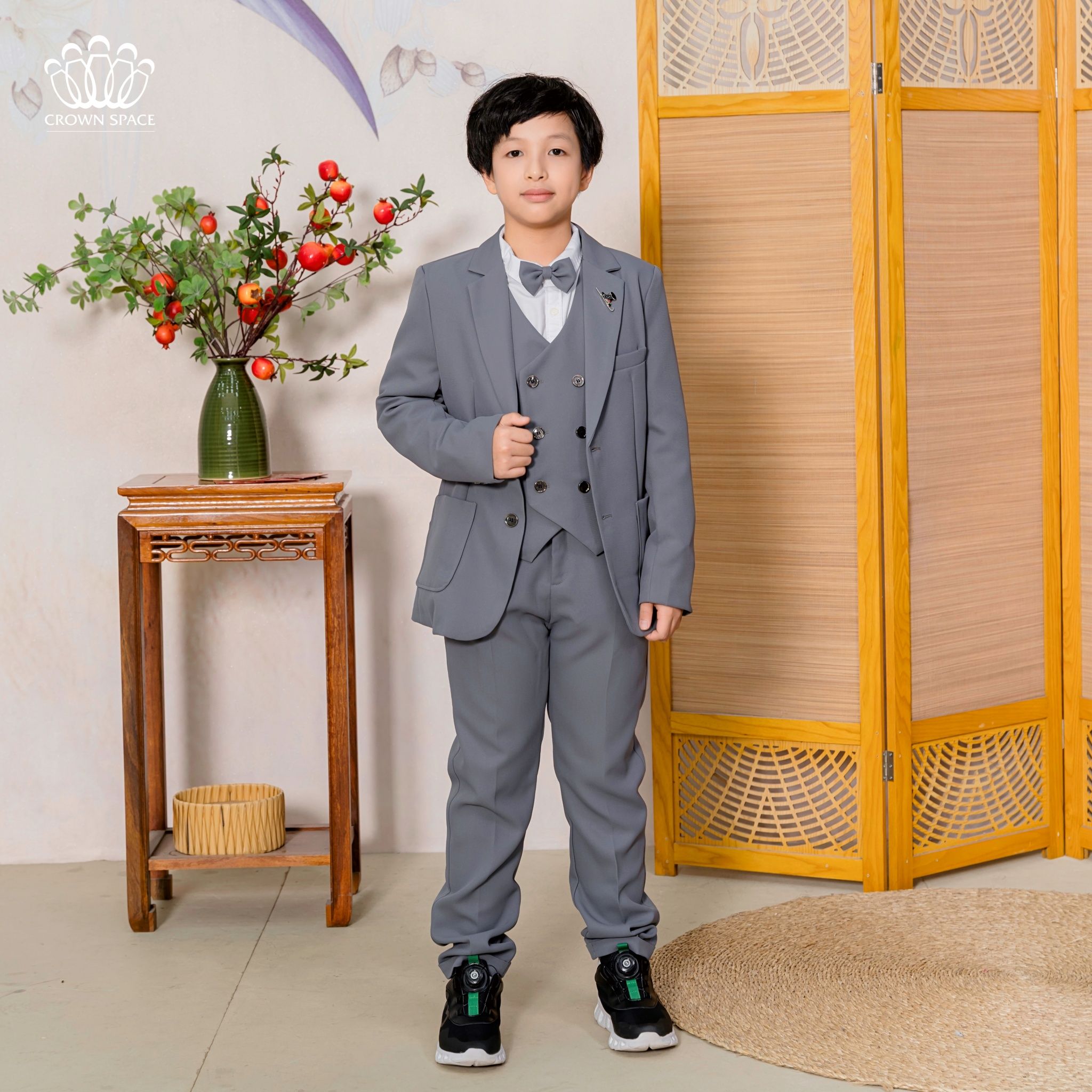  Vest Bé Trai Cao Cấp Phiên Bản Limited Crown Kids CKBL6933313 Size 30 - 50Kg 