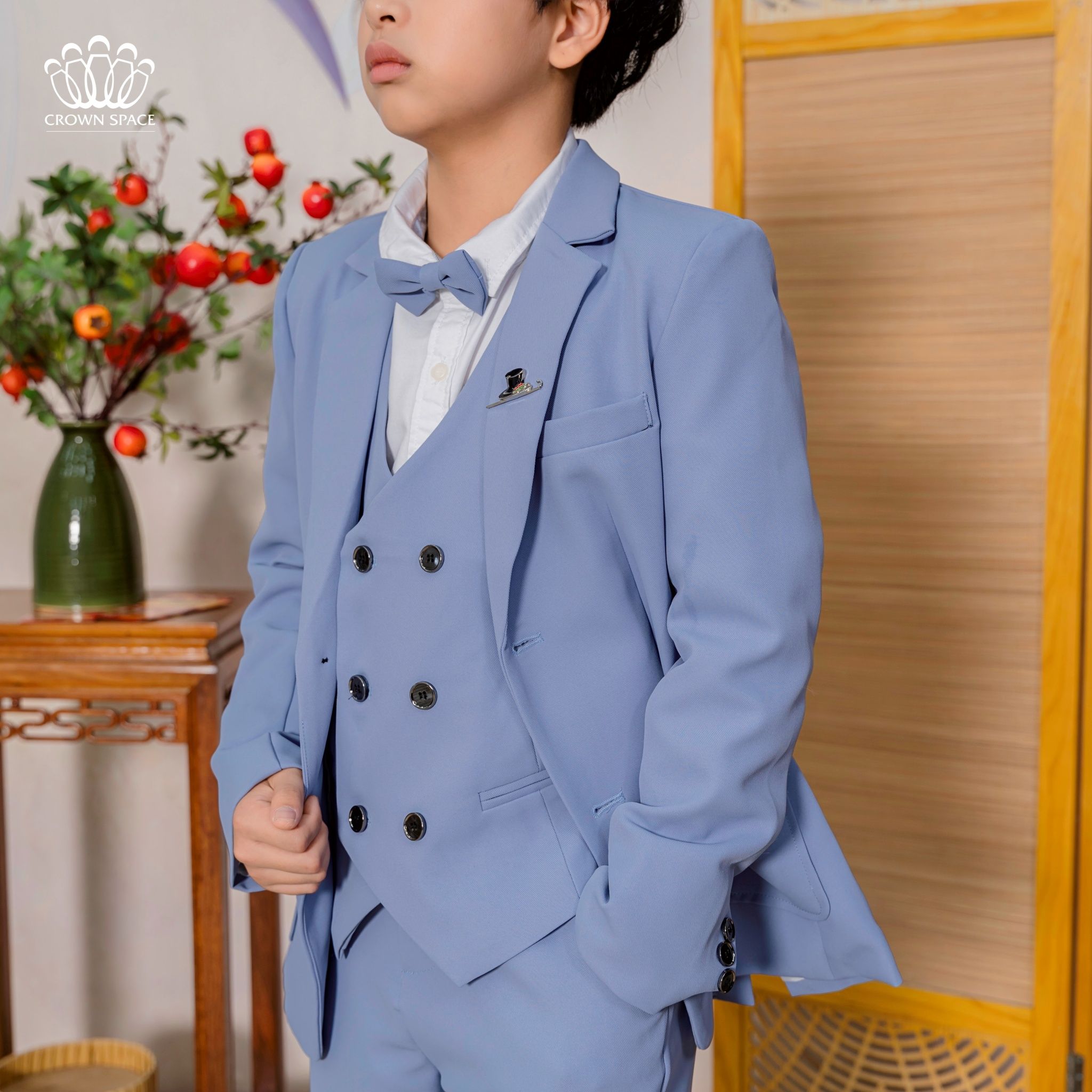  Vest Bé Trai Cao Cấp Phiên Bản Limited Crown Kids CKBL6933313 Size 30 - 50Kg 