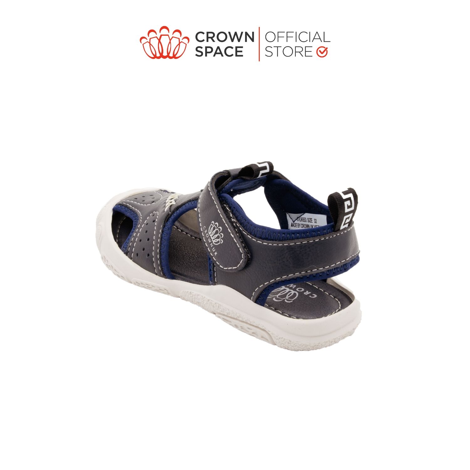  Dép Quai Hậu Sandals Bít Mũi Trẻ Em Cao Cấp Chính Hãng Crown Space Dành Cho Bé Trai Đi Chơi Đi Học CRUK653 Size 32 - 37 