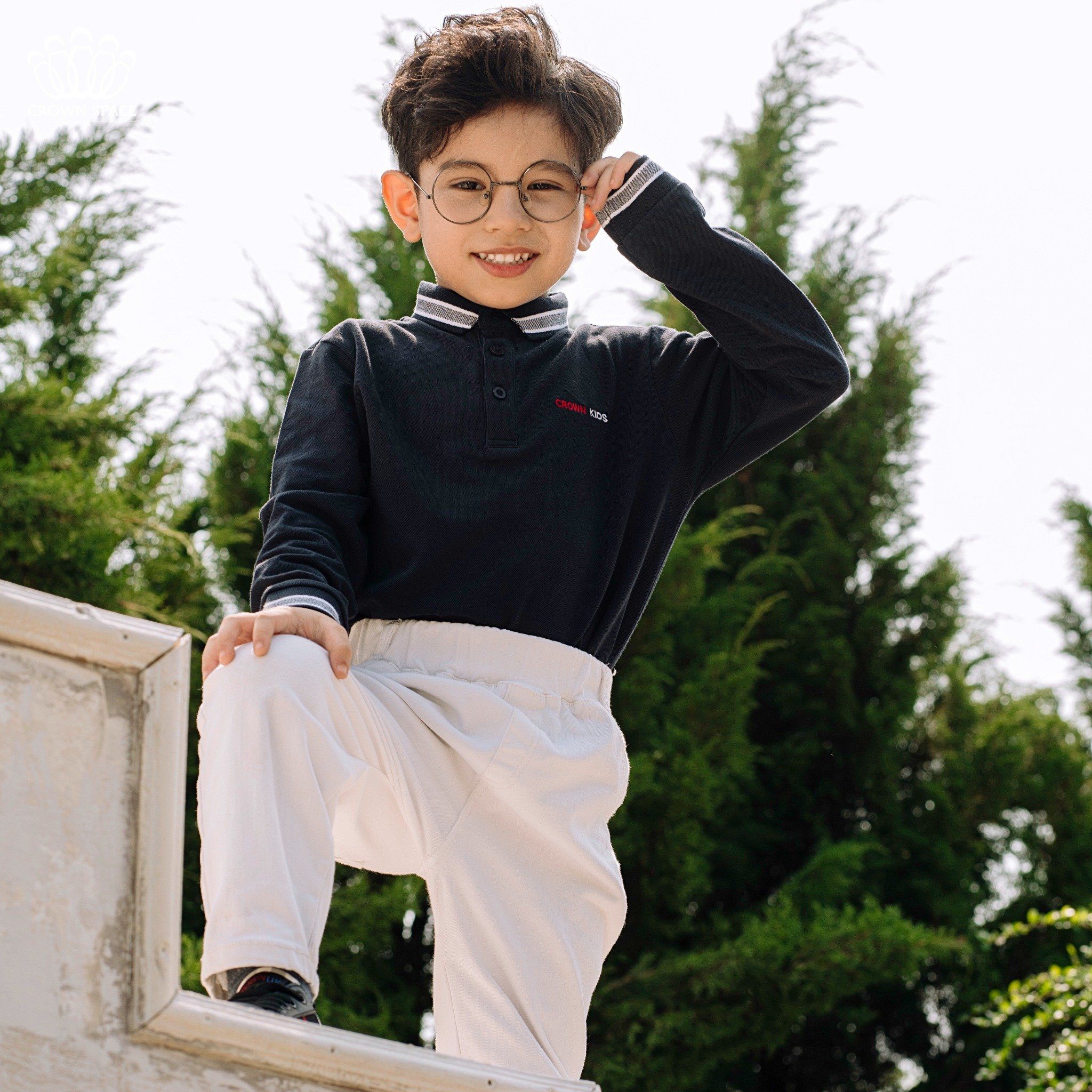 Áo Polo Bé Trai Cotton Thoáng Mát 4 Màu Cao Cấp | Crown Space CKBL5141601