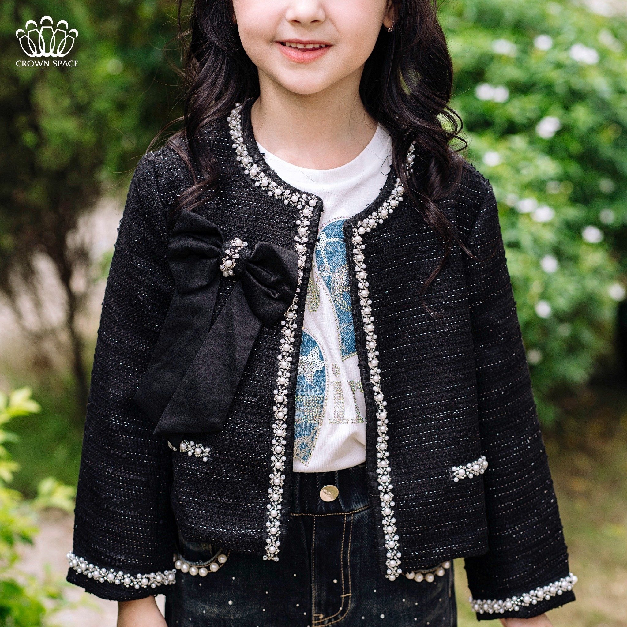 Áo Khoác Dạ Tweed Bé Gái Tiểu Thư | Crown Space CKGL6341528