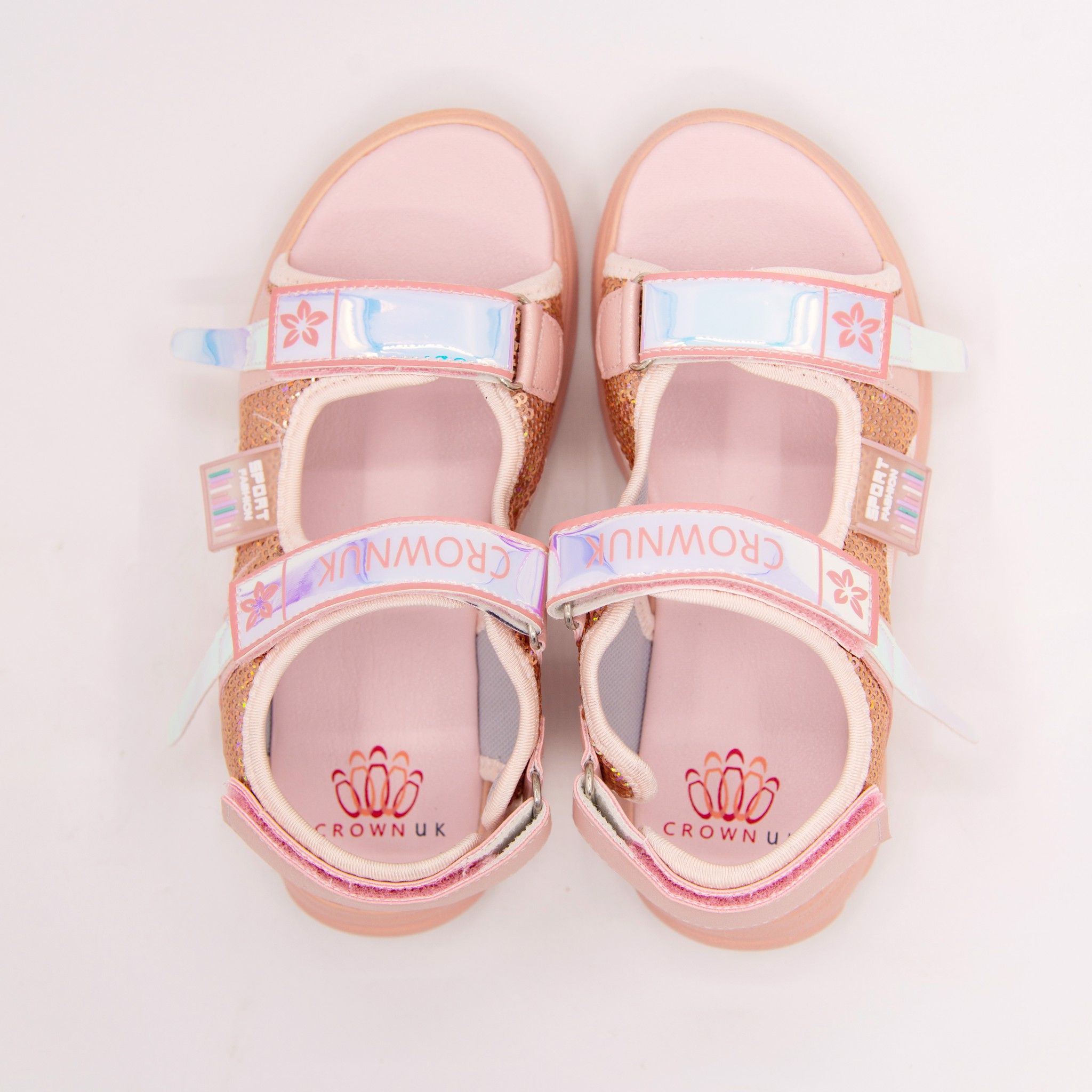 Dép Quai Hậu Bé Gái Đi Học Chính Hãng Crown Space UK Sandals Trẻ em Nữ Cao Cấp CRUK545 Nhẹ Êm Size 28-36
