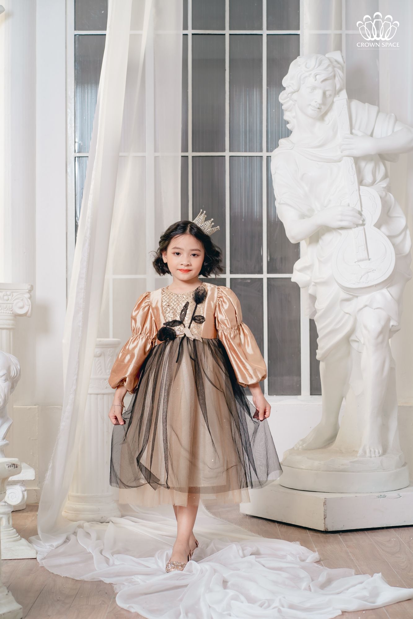  Váy Công Chúa Dành Cho Bé Gái Phiên Bản Limited Crown Kids CKGL6822201 Size 13 - 31Kg 