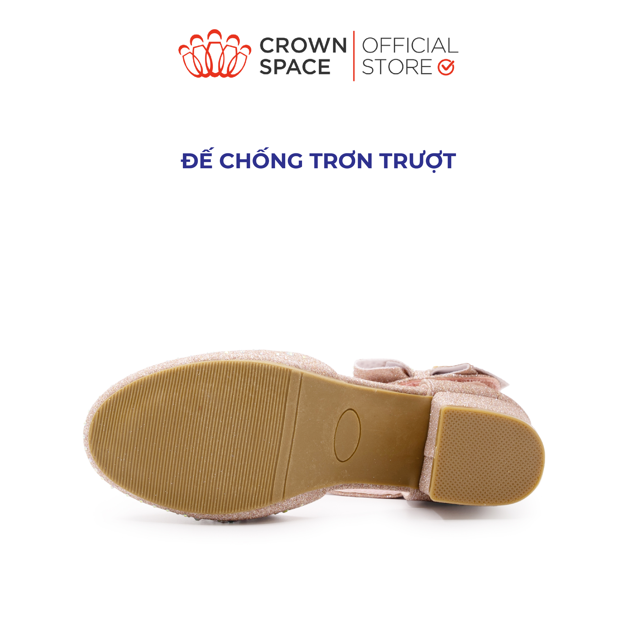 Giày Búp Bê Bé Gái Da Thật Đế Cao Gót, Thấm Hút Tốt | Crown Space CRUK3151