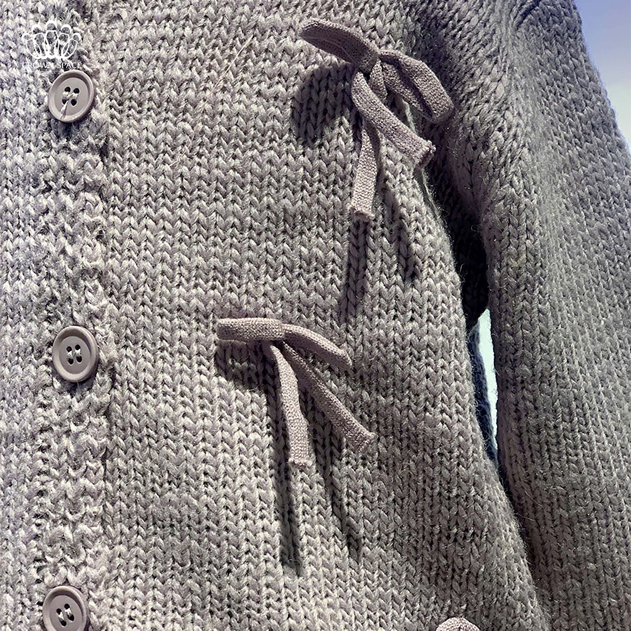 Áo Cardigan Khoác Len Bé Gái Màu Tím/Màu Be Thời Trang Cao Cấp Thiết Kế Độc Quyền Crown Space CKGL6441701 Phong Cách Tiểu Thư Sang Chảnh Dịu Dàng Cho Bé Đi Học Đi Chơi (19kg - 33kg)