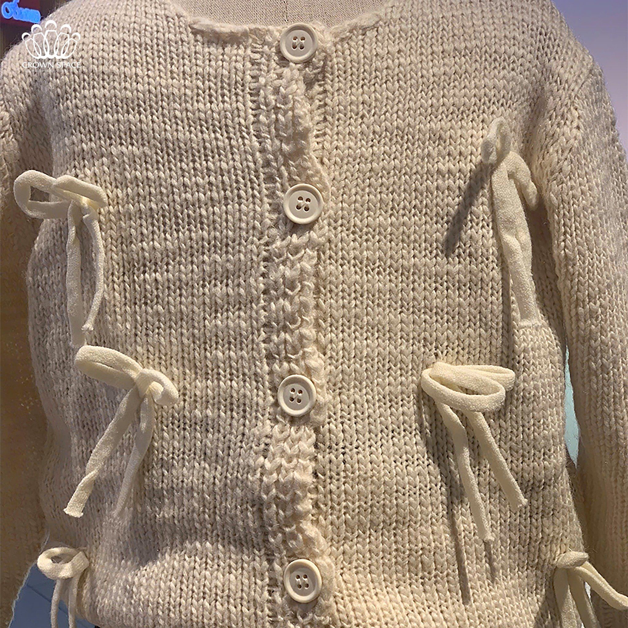 Áo Cardigan Khoác Len Bé Gái Màu Tím/Màu Be Thời Trang Cao Cấp Thiết Kế Độc Quyền Crown Space CKGL6441701 Phong Cách Tiểu Thư Sang Chảnh Dịu Dàng Cho Bé Đi Học Đi Chơi (19kg - 33kg)