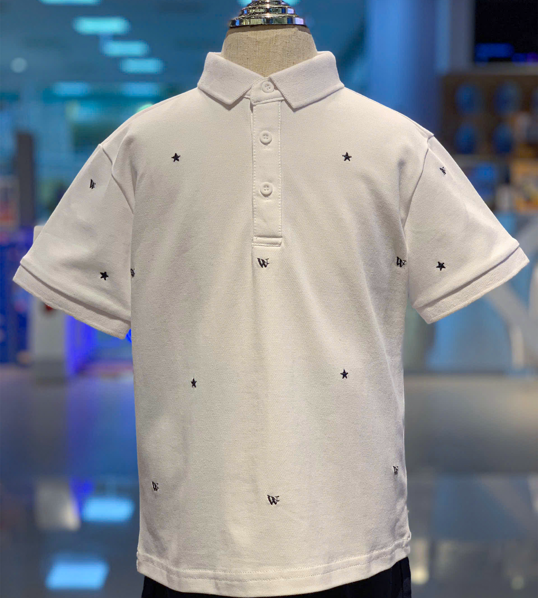 Áo Polo Tay Ngắn Bé Trai Cotton Thoáng Mát 2 Màu Trắng, Đỏ Cao Cấp | Crown Space CKBS2150124