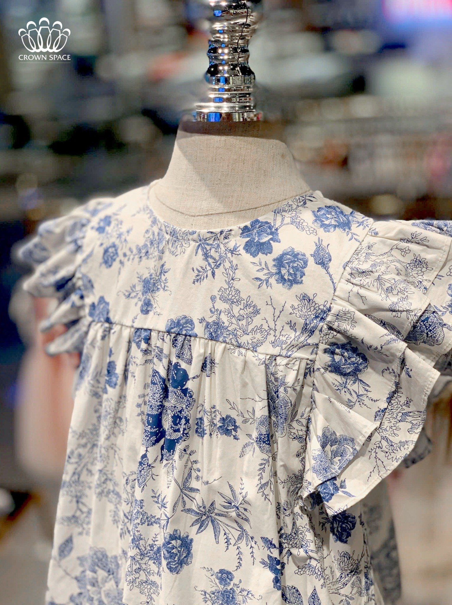 Áo Cotton Tay Bồng Bé Gái Hai Lớp Thoáng Mát, Êm Ái | Crown Space CKGS2150207