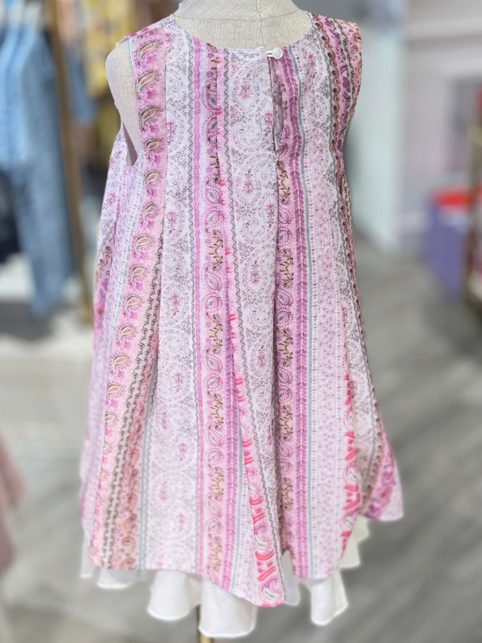Váy Bé Gái Công Chúa Boho Hồng Pastel Cao Cấp | Crown Space CKGS3850901