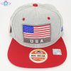 Nón Snapback Vành Đỏ Cờ USA