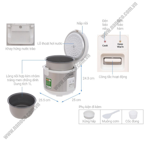 Nồi cơm điện nắp gài Panasonic SR-MVN107LRA
