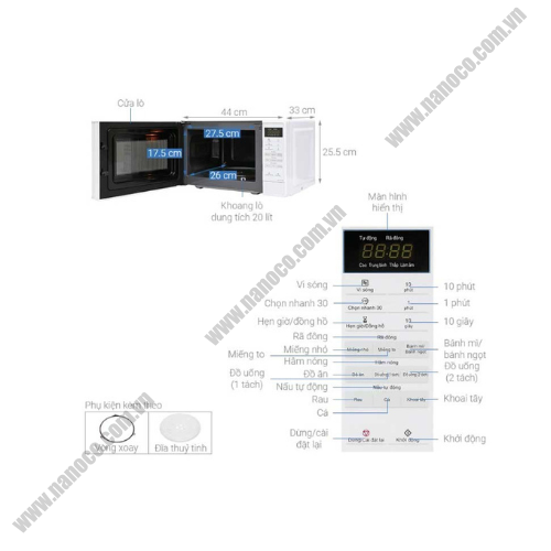  Lò vi sóng  Panasonic NN-ST25JWYUE 