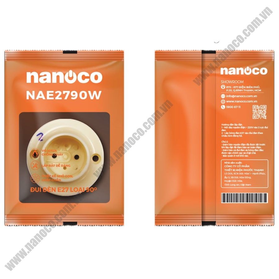  Đui đèn E27 Nanoco NAE2790W/ NAE2790BK 