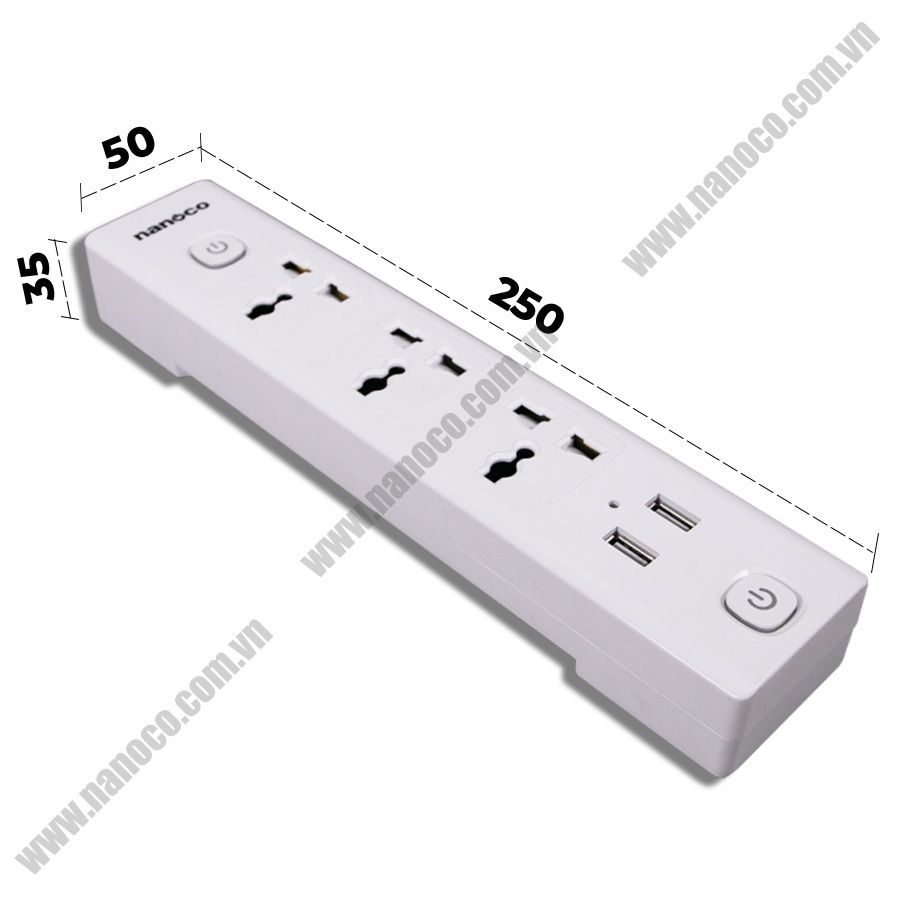 Ổ Cắm Có Dây Nanoco NES332U-3