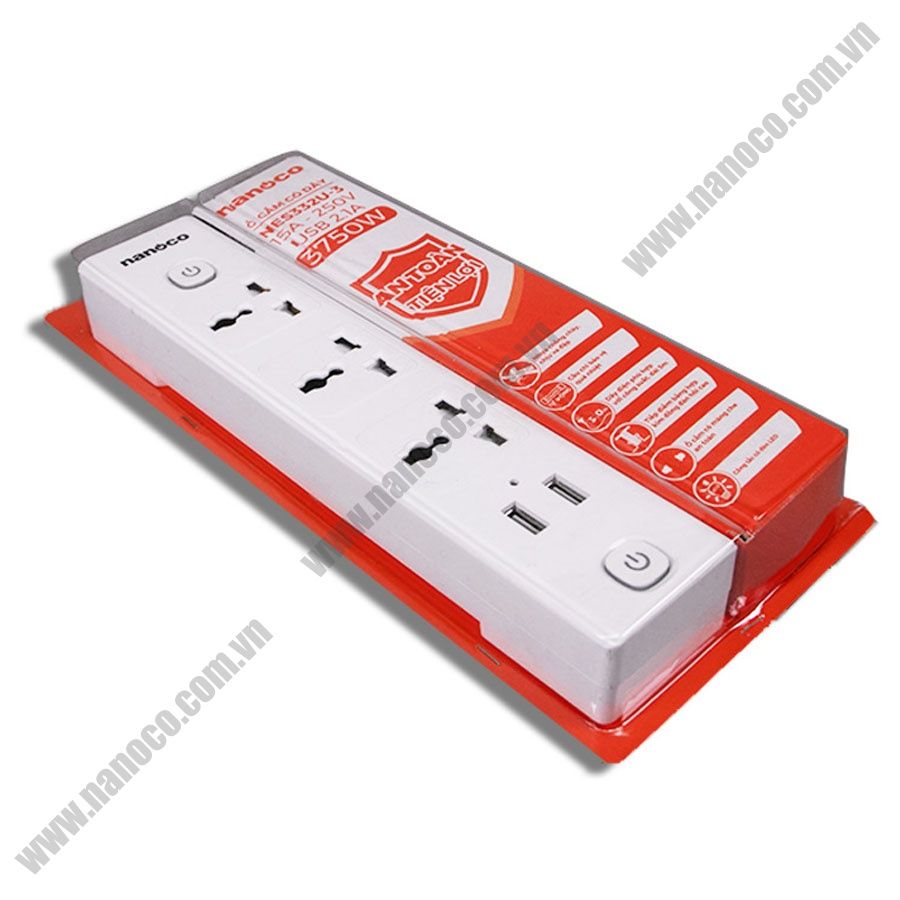 Ổ Cắm Có Dây Nanoco NES332U-3