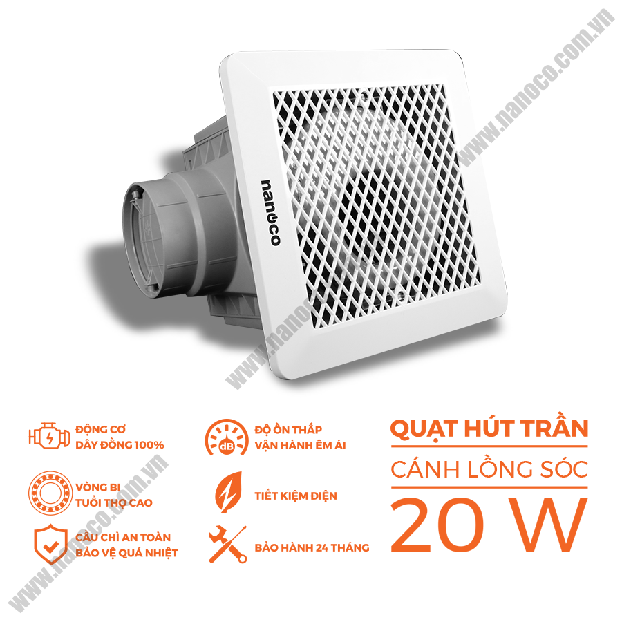 Quạt hút âm trần lồng sóc Nanoco NFV2521