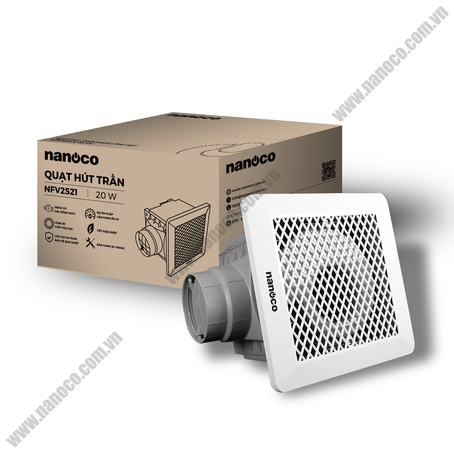 Quạt hút âm trần lồng sóc Nanoco NFV2521