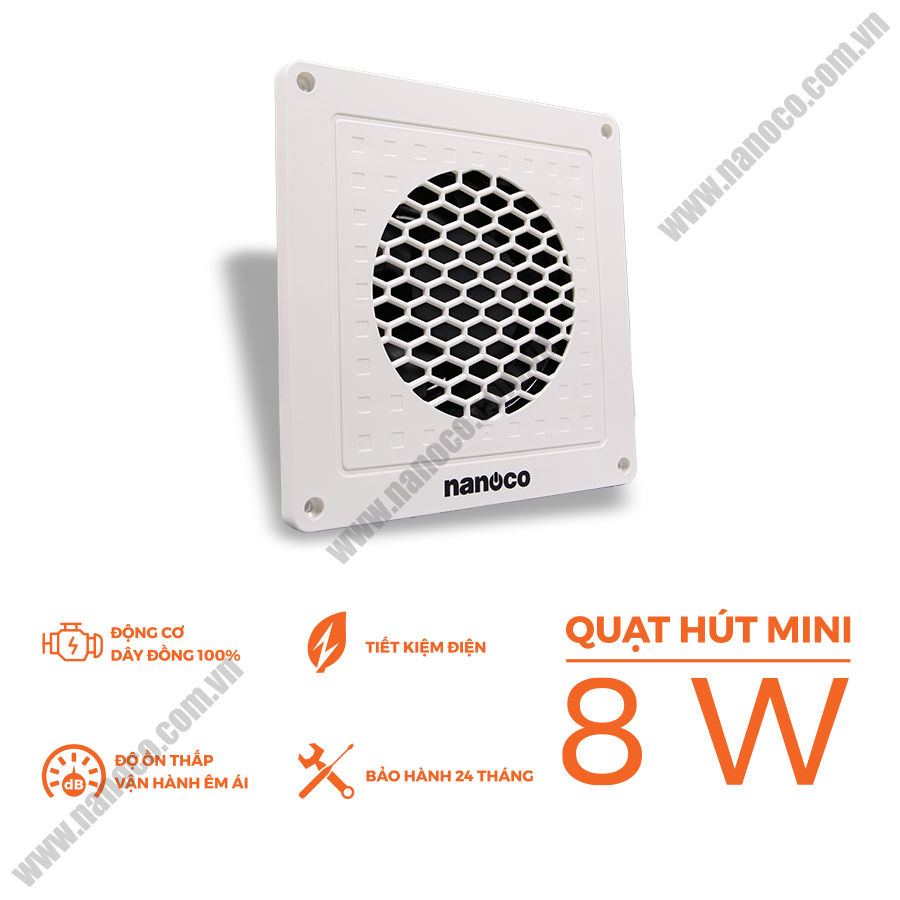  Quạt hút Mini 8W Nanoco NMV1421 mỏng, nhỏ gọn 