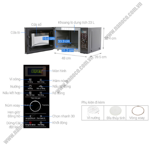 Lò vi sóng có nướng Panasonic NN-GD37HBYUE