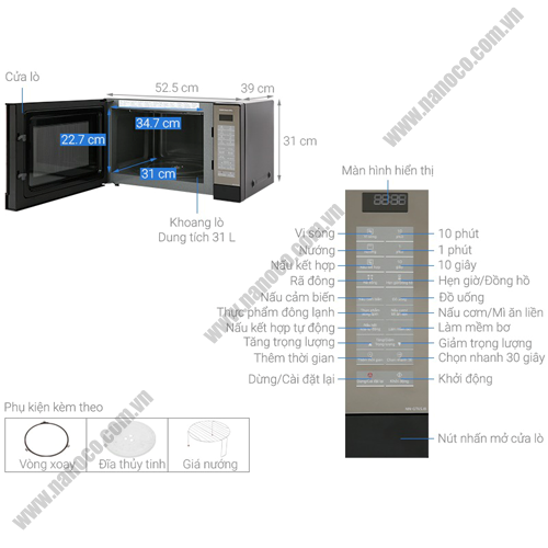 Lò vi sóng có nướng Panasonic NN-GT65JBYUE