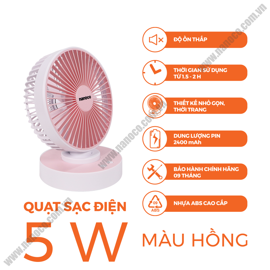 Quạt sạc điện Nanoco NRF6215P