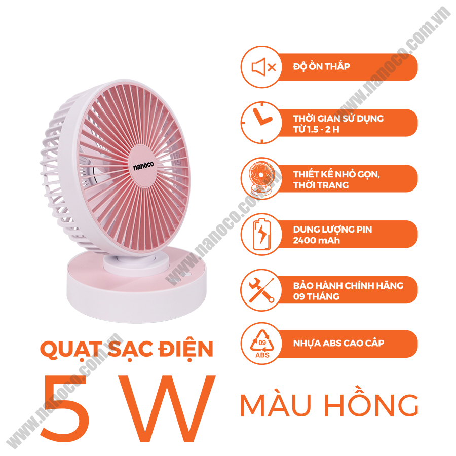  Quạt sạc điện Nanoco NRF6215P 