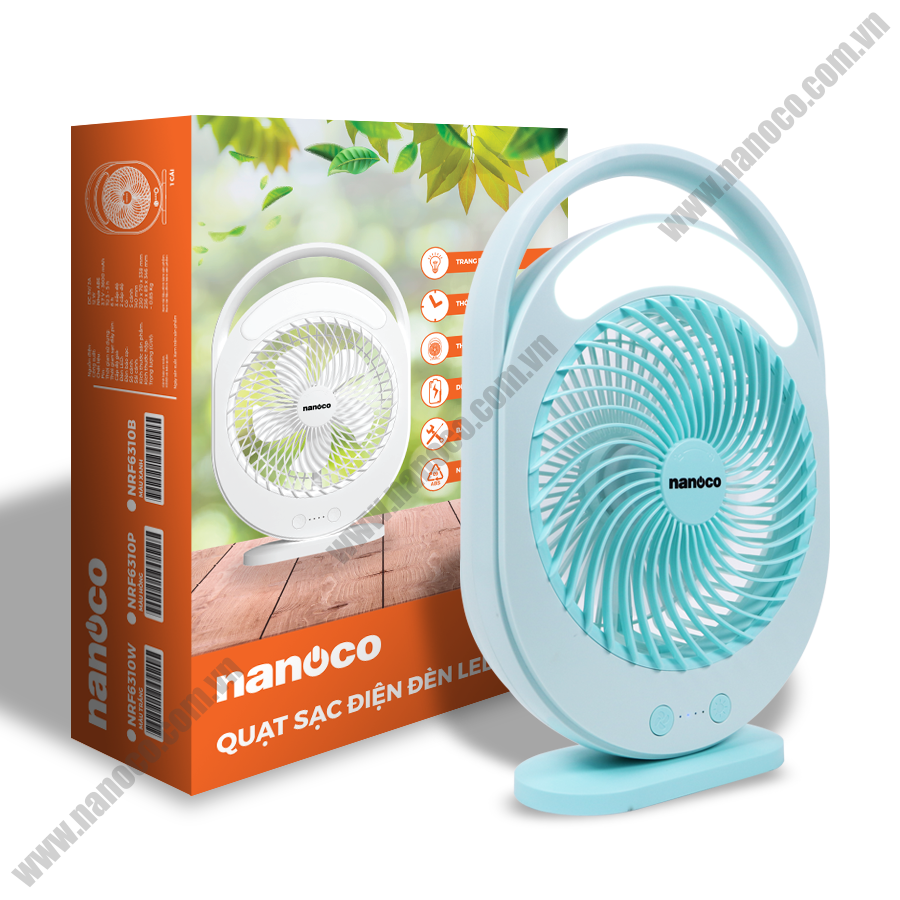 Quạt sạc điện đèn LED Nanoco NRF6310B