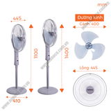  Quạt Đứng Nanoco NSF1601G (Màu xám) 