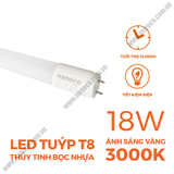  Bóng đèn LED tuýp T8 thủy tinh bọc nhựa Nanoco 