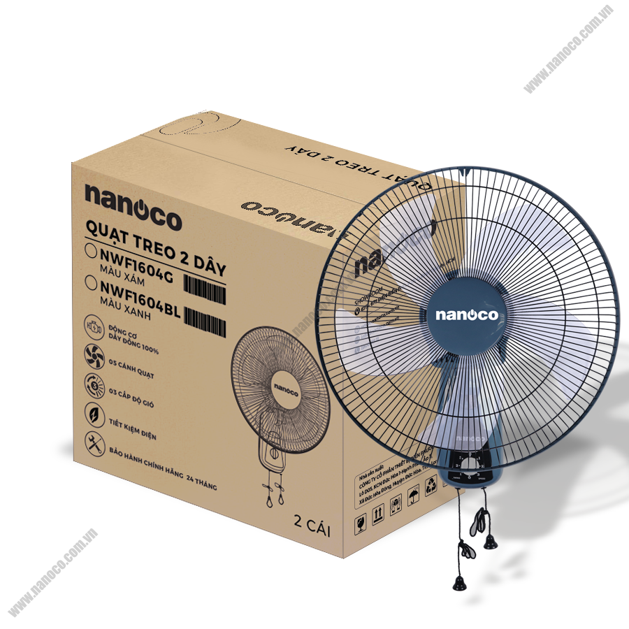 Quạt treo tường Nanoco NWF1604BL