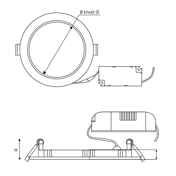 LED Downlight siêu mỏng đổi màu NSD09C