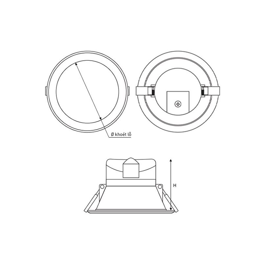 Đèn LED Downlight Dày 8W NDL083 Ánh Sáng Vàng - Angel 90°