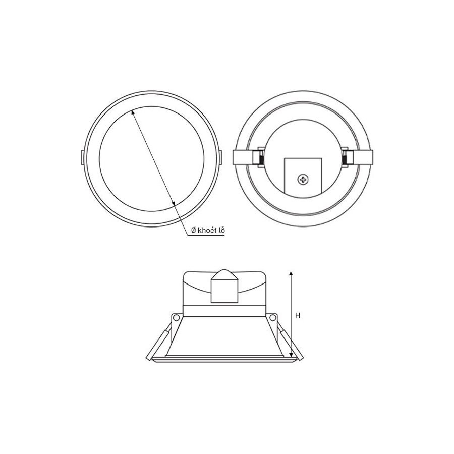 Đèn LED Downlight Dày 14W NDL143 Ánh Sáng Vàng - Angel 90°